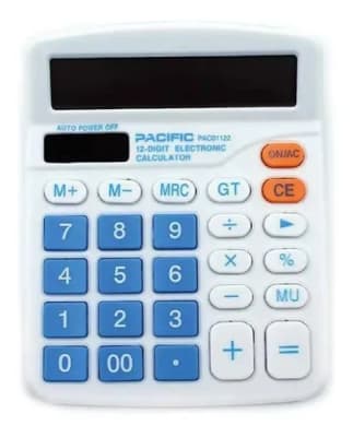 CALCULADORA ELECTRONICA 12 DIGITOS PACIFIC AZUL CLARO
