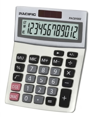 CALCULADORA PACIFIC 12 DIGITOS CON CARGA SOLAR
