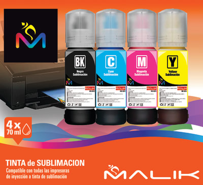 PACK 4 TINTAS 70 ML SUBLIMACION PARA EPSON SERIE L