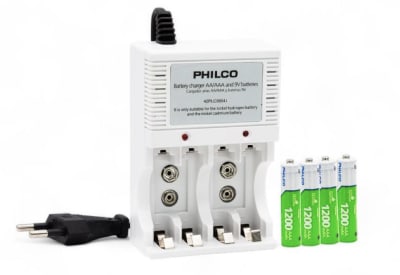CARGADOR C/4 PILAS AAA 1200 MAH PRE-CARGADAS