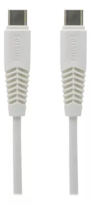 CABLE PHILIPS UBC-C A USB-C 1M 2A MAX BLANCO