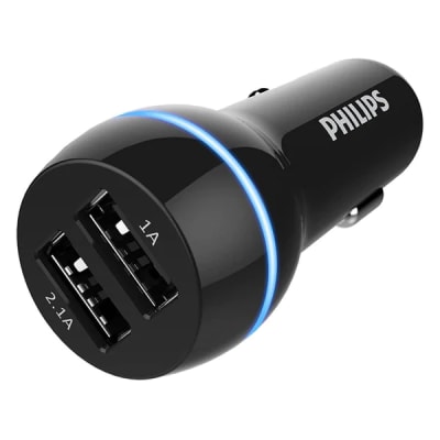 CARGADOR DE CELULAR PHILIPS DOBLE P/AUTO 3.1A 15.5W