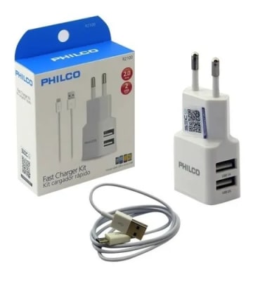 CARGADOR USB DOBLE PHILCO CARGADOR USB DOBLE PHILCO