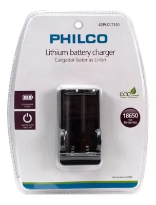 CARGADOR DE PILA 18650 PHILCO CARGADOR DE PILA 18650 PHILCO