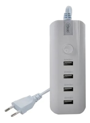 CARGADOR USB 4 PUERTOS 220V BLANCO CARGADOR USB 4 PUERTOS 220V BLANCO
