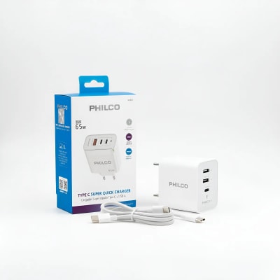 CARG. DE PARED SUPER RAPIDO 65W USB A Y TIPO C