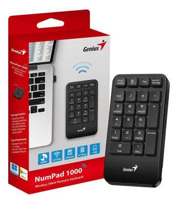 TECLADO NUMERICO INALAMBRICO 2,4GHZ COPILOT BLACK NUMPAD-1000 GENIUS