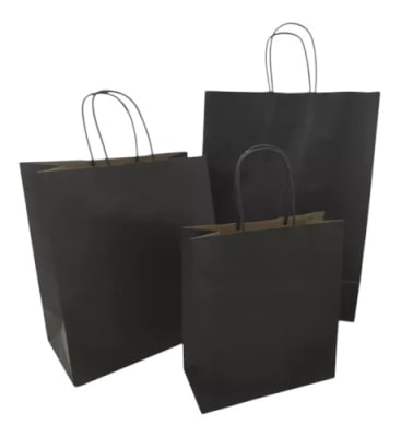 Bolsa de Papel para Regalo Color Negro Tamaño 42x31x12 cms