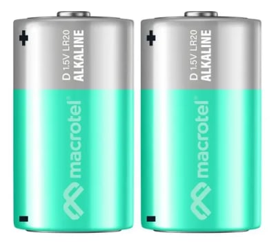 Pack 2 pilas Alcalinas D MACROTEL MA-ALK2D