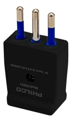 ENCHUFE MACHO VERTICAL 2P + T 78551 NEGRO PHILCO ENCHUFE MACHO VERTICAL 2P + T 78551 NEGRO PHILCO
