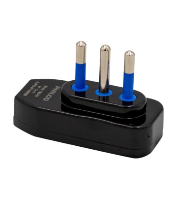 ENCHUFE MACHO HORIZONTAL 2P + T 78549 NEGRO PHILCO