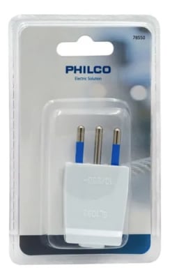 ENCHUFE MACHO 2 PASTAS + TIERRA VERTICAL PHILCO