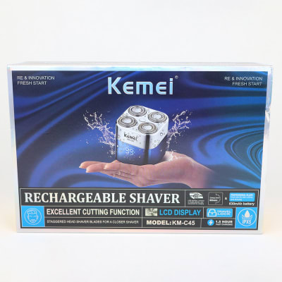 MAQUINA DE AFEITAR PORTATIL KEMEI RECARGABLE LCD DISPLAY KM-C45