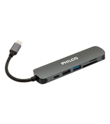 HUB TIPO C A HDMI + USB 3.0 6 EN 1 PHILCO