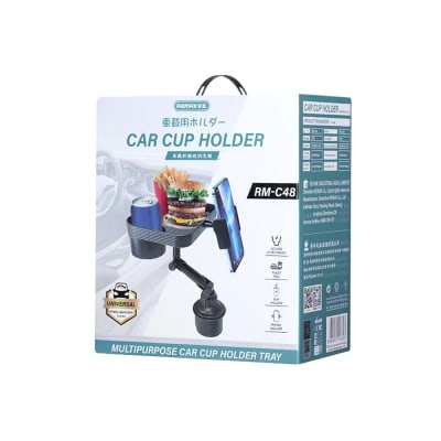SOPORTE PARA AUTO PORTAVASOS Y TELEFONO NEGRO REMAX RM-C48