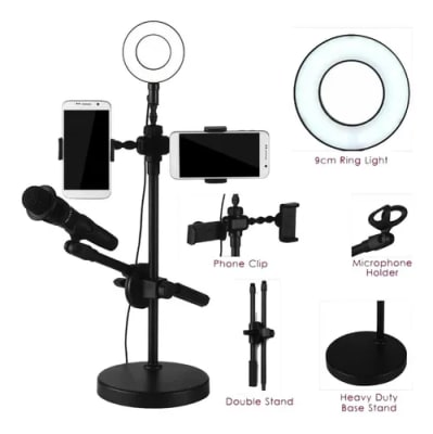 KIT ARO DE LUZ CON PORTA MICROFONO Y DOS CELULAR KIT ARO DE LUZ CON PORTA MICROFONO Y DOS CELULAR