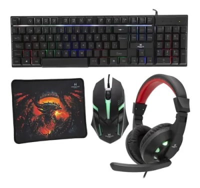 KIT MONSTER CREW INSERTION TECLADO + MOUSE + AUDIFONOS + MOUSEPAD
