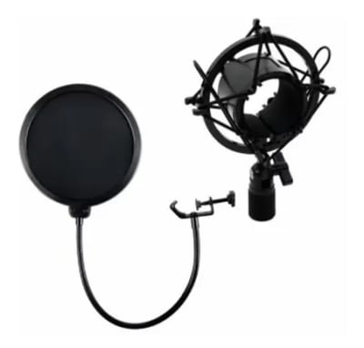 KIT MICROFONO CONDENSADOR PARA STREAMING CON SOPORTE USB SOUND CARD PHILCO