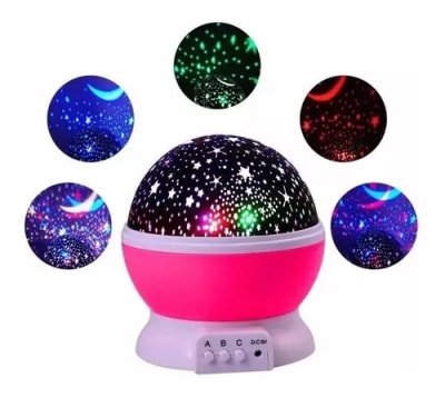 LUZ NOCTURNA CON PROYECCION DE ESTRELLAS PINK