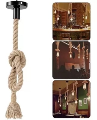 Lampara Soquete Vintage Cuerda Decoración E27