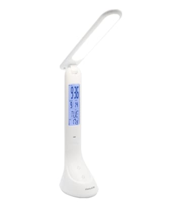 LAMPARA LED ESCRITORIO C/RELOJ RECARGABLE PHILCO