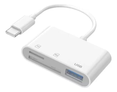 LECTOR MEMORIAS TYPE C A SD+TF+PEN PARA CELU Y PC