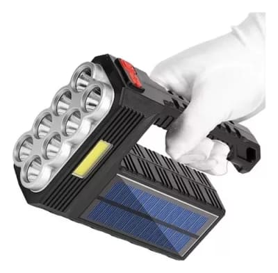 LINTERNA DE MANO PORTÁTIL 8 LED RECARGABLE SOLAR USB
