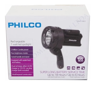 LINTERNA PHILCO RECARGABLE 1W LED LINTERNA PHILCO RECARGABLE 1W LED