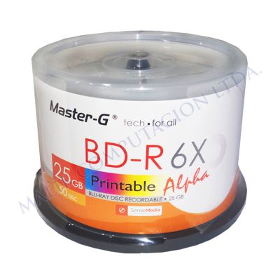 50 DISCOS BLU-RAY 25GB MASTER-G IMPRIMIBLES