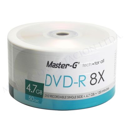 50 DVD CON LOGO MASTER G PLATINUM 8X