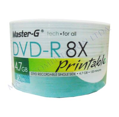 50 DVD IMPRIMIBLES MASTER-G PLATINUM 8X 50 DVD IMPRIMIBLES MASTER-G PLATINUM 8X