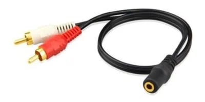 CABLE 3.5 HEMBRA A 2 RCA MACHO 40 CM