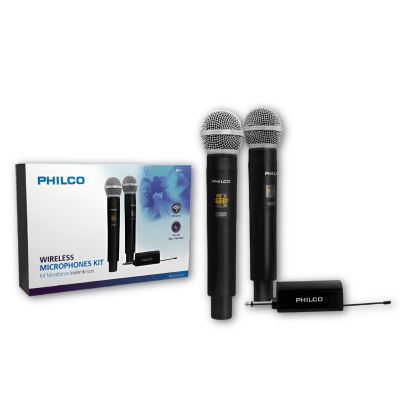SET 2 MICROFONOS INAL. PHILCO RECEP. RECARGABLE