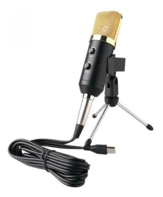 KIT MICROFONO CONDENSADOR USB CABLE CLIP TRIPODER