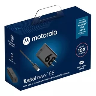 CARGADOR TURBO POWER 68W C/CABLE USB-C 1M 6.5A MOTOROLA