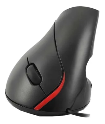 MOUSE USB MODEL VERTICAL NEGRO Y ROJO