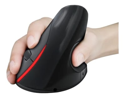 MOUSE USB MODEL VERTICAL NEGRO Y ROJO