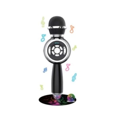 MICROFONO INALAMBRICO KARAOKE TWS RGB NEGRO