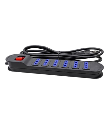 EXTENSION MULTIPLE SWITCH XT53 6 POS 3 MTS NEGRO
