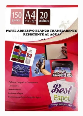 PAPEL ADHESIVO TRANSPARENTE A4 150 GM 20 HOJAS