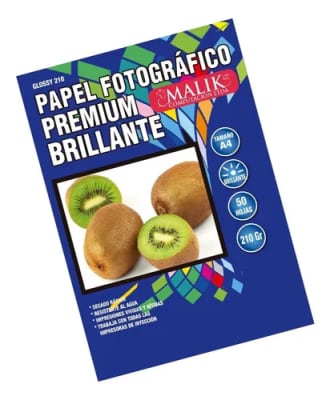 PAPEL GLOSSY 210gm 50 HOJAS A4 CALIDAD PREMIUM