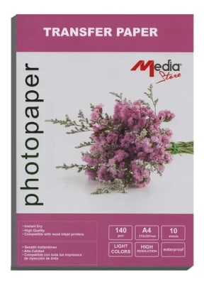 PAPEL TRANSFER LIGHT COLORS 140 GM 10 HOJAS A4 CALIDAD PREMIUM