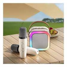 PARLANTE KARAOKE MLAB MY LIL FIRST SINGER 2 CON LUZ RGB 2 MICROFONOS INALAMBRICOS WHITE