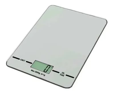 PESA DIGITAL COCINA DE VIDRIO 5KG SILVER
