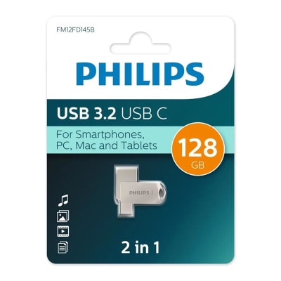 PENDRIVE PHILIPS 2 en 1 TYPE C 3.2 (128GB)