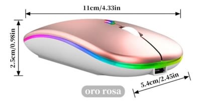 Ratón Dual Inalámbrico Con Bluetooth Y Usb Recargable (Oro rosa) - ...