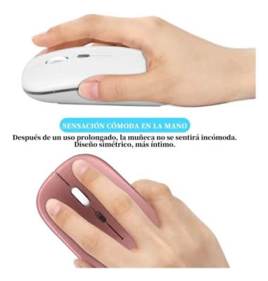 Ratón Dual Inalámbrico Con Bluetooth Y Usb Recargable (Oro rosa) - ...