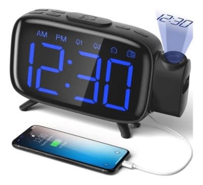 Radio Reloj Despertador Digital Fm Con Proyección Ceiling - ...