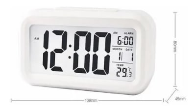 RELOJ DIGITAL CON PANTALLA LCD WHITE