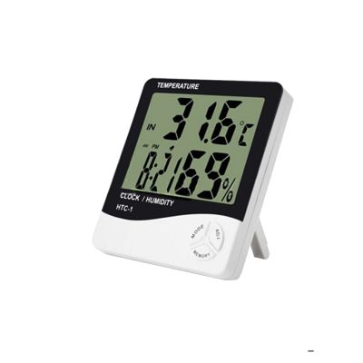 RELOJ Y TERMOMETRO DIGITAL CON ALARMA HÚMEDAD